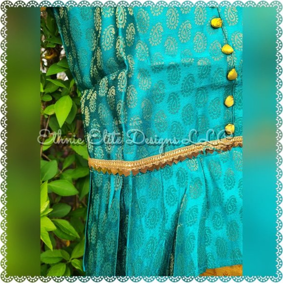 New Semi Silk Traditional Pavadai Sattai - South Indian Banarasi Lehenga… - Picture 10 of 11